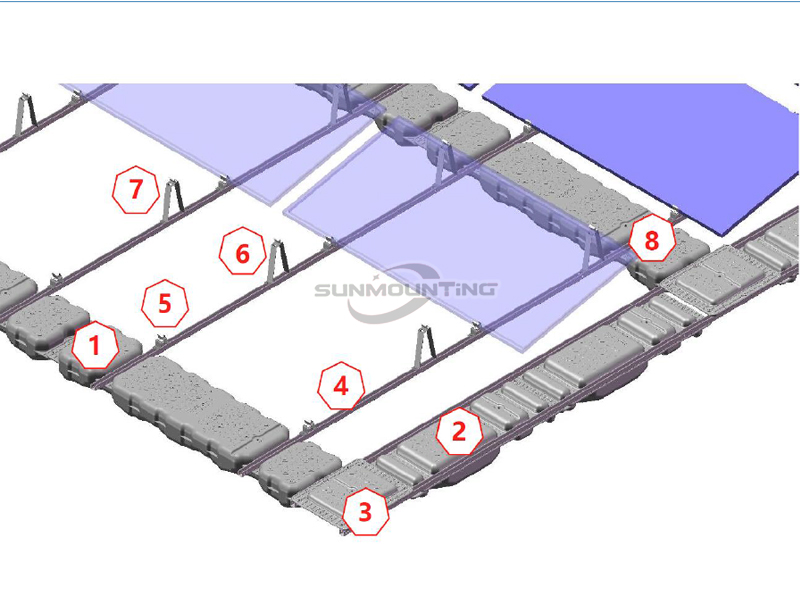 Float solar mounting system